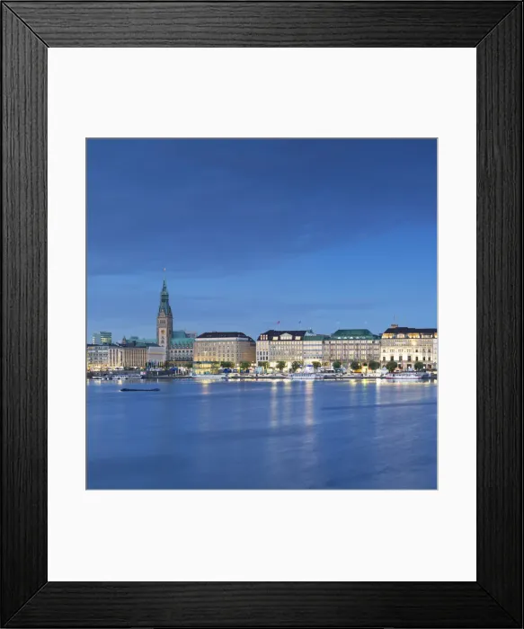 Framed Print : Skyline of Binnenalster Lake, Hamburg, Germany Framed Print : Skyline of Binnenalster Lake, Hamburg, Germany