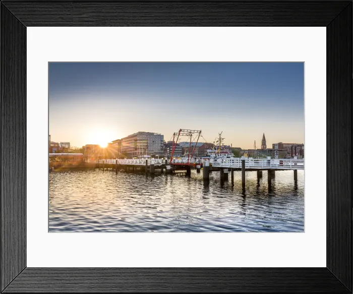 Framed Print : Sundown over city and harbour, Kiel, Baltic coast, Schleswig-Holstein, Germany Framed Print : Sundown over city and harbour, Kiel, Baltic coast, Schleswig-Holstein, Germany