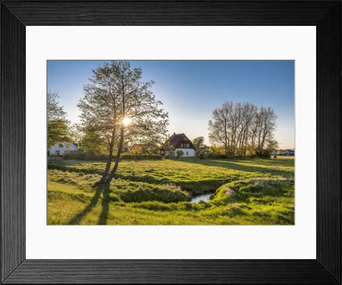 Framed Print : Thatched house at sunset, Vitte, Hiddensee island, Mecklenburg-Western Pomerania, Germany Framed Print : Thatched house at sunset, Vitte, Hiddensee island, Mecklenburg-Western Pomerania, Germany