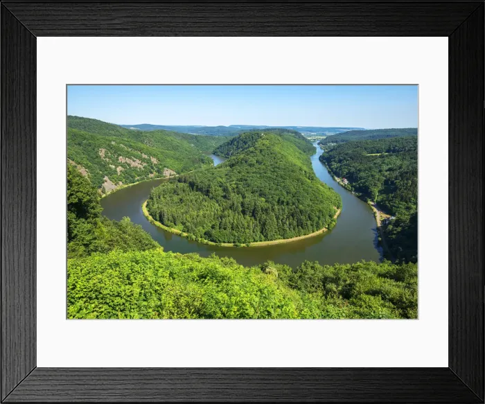 Framed Print : Grand horseshoe bend of river Saar near Orscholz, Saarland, Germany Framed Print : Grand horseshoe bend of river Saar near Orscholz, Saarland, Germany