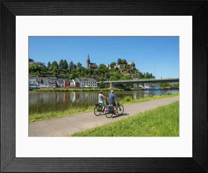 Framed Print : View at Saarburg with Saarburg castle and river Saar, Rhineland-Palatinate, Germany