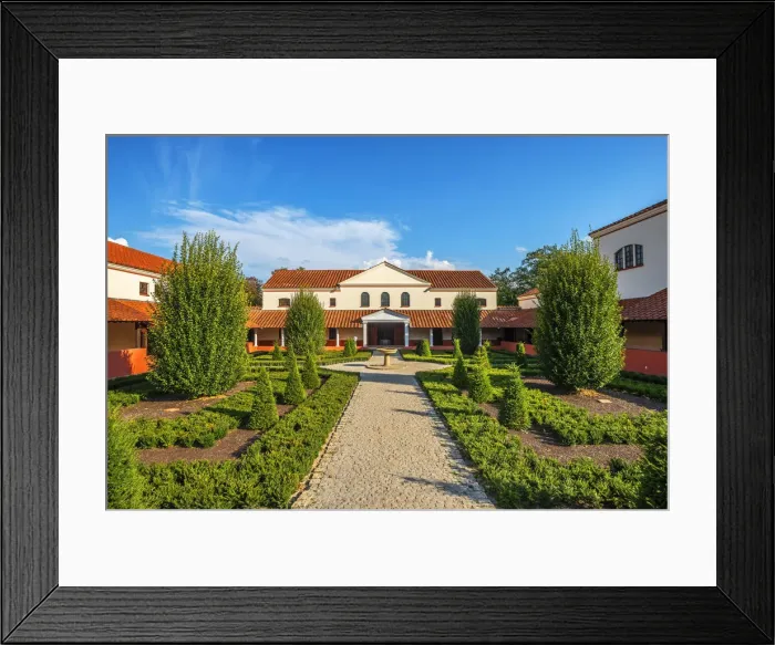 Framed Print : Reconstructed roman house Villa Borg, Perl, Saarland, Germany Framed Print : Reconstructed roman house Villa Borg, Perl, Saarland, Germany