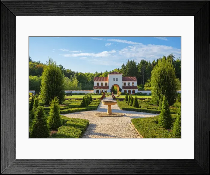 Framed Print : Reconstructed roman house Villa Borg, Perl, Saarland, Germany Framed Print : Reconstructed roman house Villa Borg, Perl, Saarland, Germany