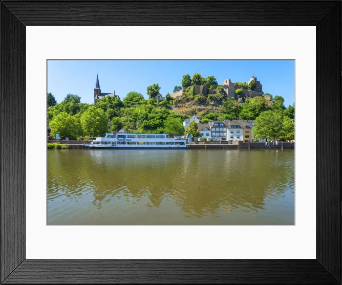 Framed Print : View at Saarburg with Saarburg castle and river Saar, Rhineland-Palatinate, Germany