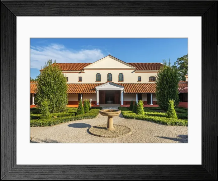Framed Print : Reconstructed roman house Villa Borg, Perl, Saarland, Germany Framed Print : Reconstructed roman house Villa Borg, Perl, Saarland, Germany