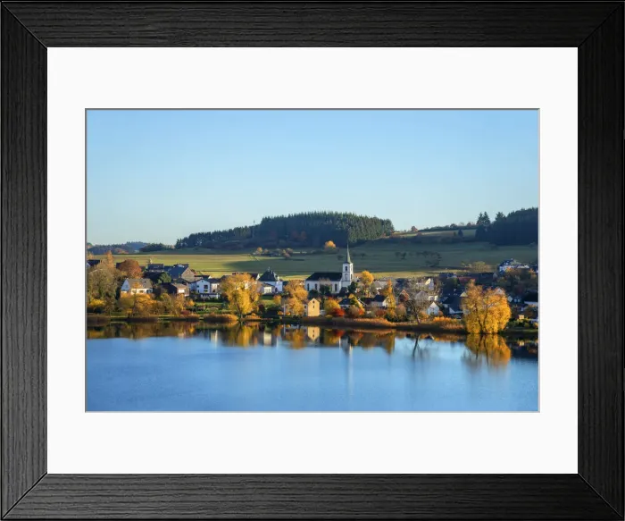 Framed Print : Schalkenmehren maar lake, Eifel, Rhineland-Palatinate, Germany Framed Print : Schalkenmehren maar lake, Eifel, Rhineland-Palatinate, Germany