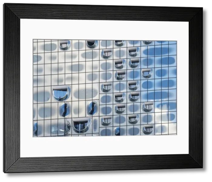 Framed Print : Germany, Hamburg, HafenCity. Clouds reflected on the Elbphilharmonie (Elbe Philharmonic Framed Print : Germany, Hamburg, HafenCity. Clouds reflected on the Elbphilharmonie (Elbe Philharmonic
