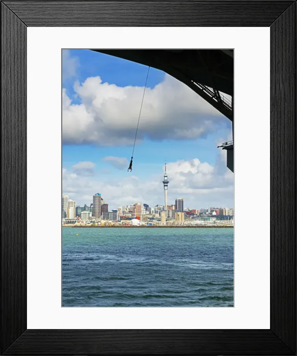 Framed Print : Bungee jumping from Harbor Bridge, Auckland, New Zealand Framed Print : Bungee jumping from Harbor Bridge, Auckland, New Zealand