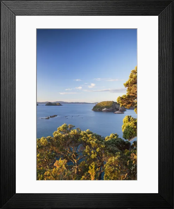 Framed Print : View of Cathedral Cove Marine Reserve (Te Whanganui-A-Hei) from Te Pare Point, Hahei