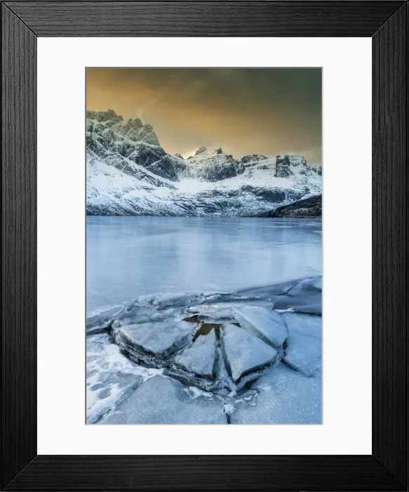 Framed Print : Frozen Storvatnet, Lofoten Islands, Norway Framed Print : Frozen Storvatnet, Lofoten Islands, Norway