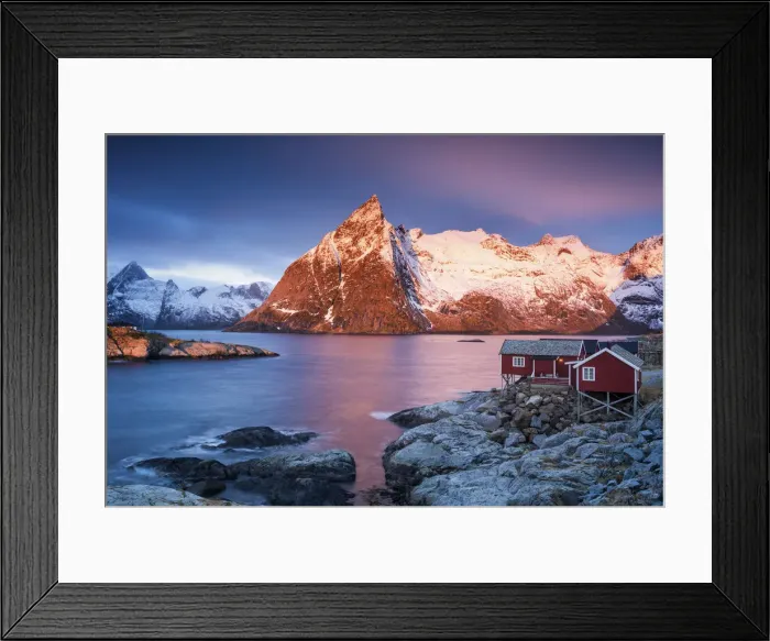 Framed Print : Morning Light on Olinstinden, Hamnoy, Lofoten Islands, Norway Framed Print : Morning Light on Olinstinden, Hamnoy, Lofoten Islands, Norway