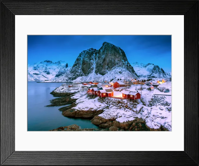 Framed Print : Twilight in Hamnoy, Lofoten Islands, Norway Framed Print : Twilight in Hamnoy, Lofoten Islands, Norway