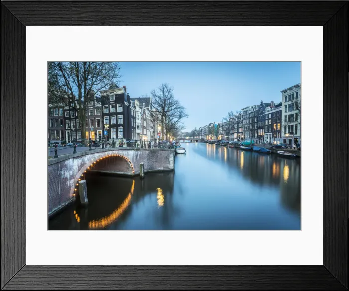 Framed Print : Canal Crossroads At Keizersgracht, Amsterdam, Netherlands Framed Print : Canal Crossroads At Keizersgracht, Amsterdam, Netherlands
