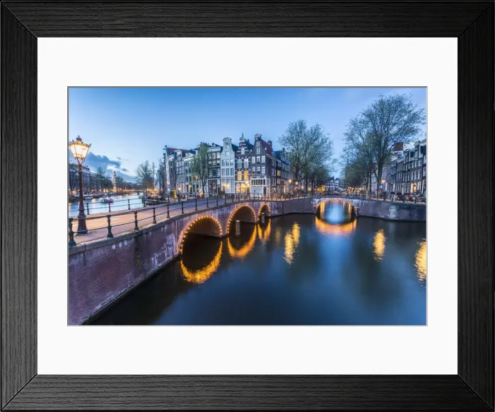 Framed Print : Canal Crossroads At Keizersgracht, Amsterdam, Netherlands Framed Print : Canal Crossroads At Keizersgracht, Amsterdam, Netherlands