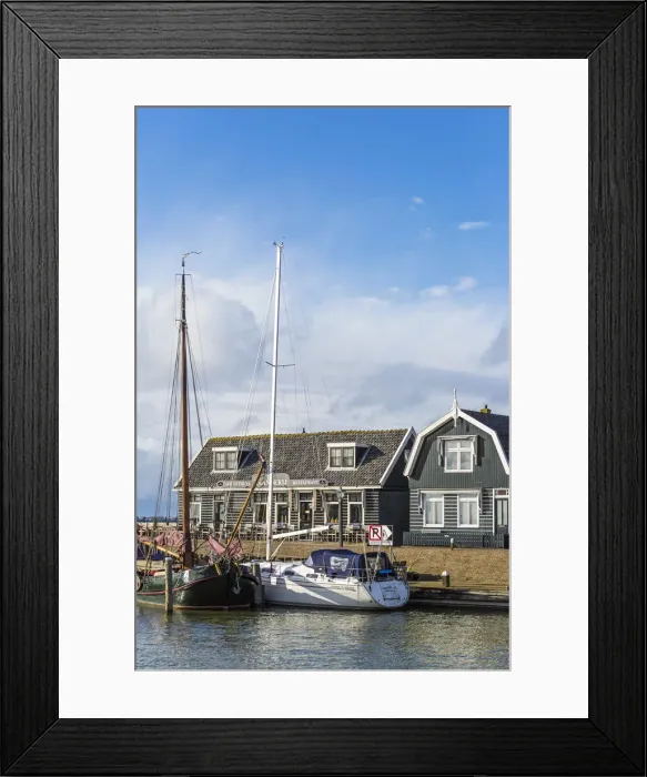 Framed Print : Characteristic wooden houses of Marken, Waterland, North Holland Framed Print : Characteristic wooden houses of Marken, Waterland, North Holland