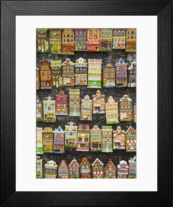 Framed Print : Souvenir fridge magnets at flower market, Amsterdam, Netherlands Framed Print : Souvenir fridge magnets at flower market, Amsterdam, Netherlands