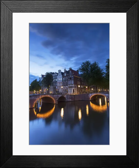 Framed Print : Keizersgracht canal at dusk, Amsterdam, Netherlands Framed Print : Keizersgracht canal at dusk, Amsterdam, Netherlands