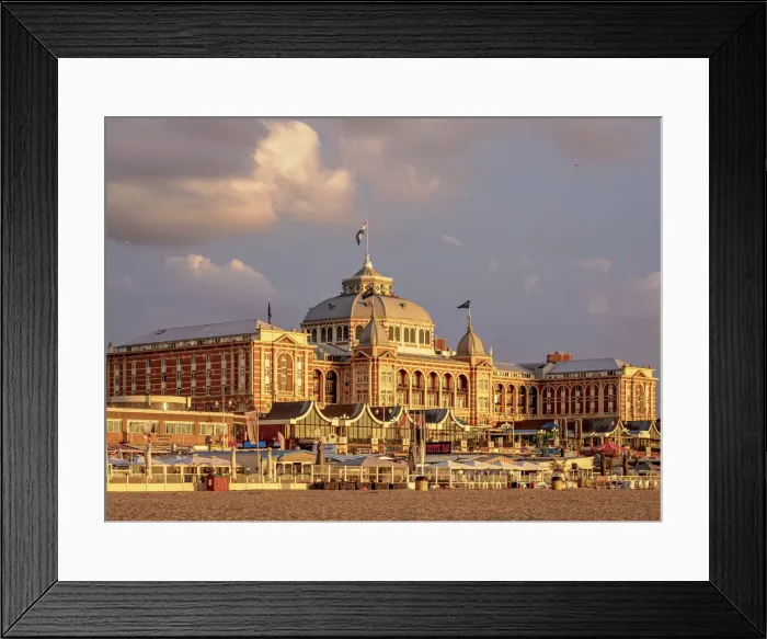 Framed Print : Kurhaus of Scheveningen at sunset, The Hague, South Holland, The Netherlands