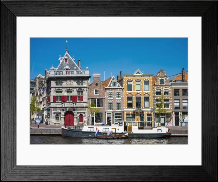 Framed Print : Netherlands, North Holland, Haarlem. Buildings along the Spaarne River Framed Print : Netherlands, North Holland, Haarlem. Buildings along the Spaarne River