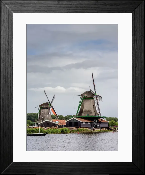 Framed Print : Windmills in Zaanse Schans, Zaandam, North Holland, The Netherlands Framed Print : Windmills in Zaanse Schans, Zaandam, North Holland, The Netherlands
