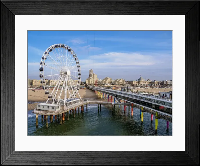 Framed Print : Pier and Ferris Wheel in Scheveningen, elevated view, The Hague, South Holland Framed Print : Pier and Ferris Wheel in Scheveningen, elevated view, The Hague, South Holland