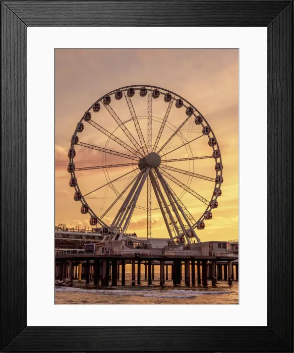 Framed Print : Pier and Ferris Wheel in Scheveningen, sunset, The Hague, South Holland, The Netherlands Framed Print : Pier and Ferris Wheel in Scheveningen, sunset, The Hague, South Holland, The Netherlands