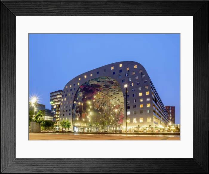 Framed Print : Market Hall at twilight, Rotterdam, South Holland, The Netherlands Framed Print : Market Hall at twilight, Rotterdam, South Holland, The Netherlands