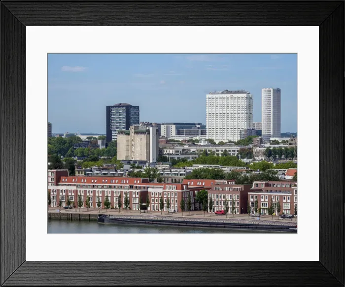 Framed Print : City Skyline, elevated view, Rotterdam, South Holland, The Netherlands Framed Print : City Skyline, elevated view, Rotterdam, South Holland, The Netherlands
