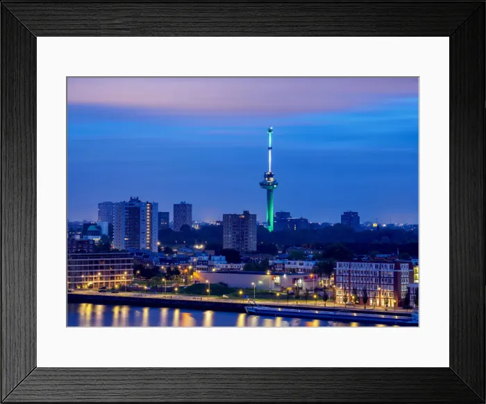 Framed Print : Skyline with Euromast at twilight, Rotterdam, South Holland, The Netherlands Framed Print : Skyline with Euromast at twilight, Rotterdam, South Holland, The Netherlands