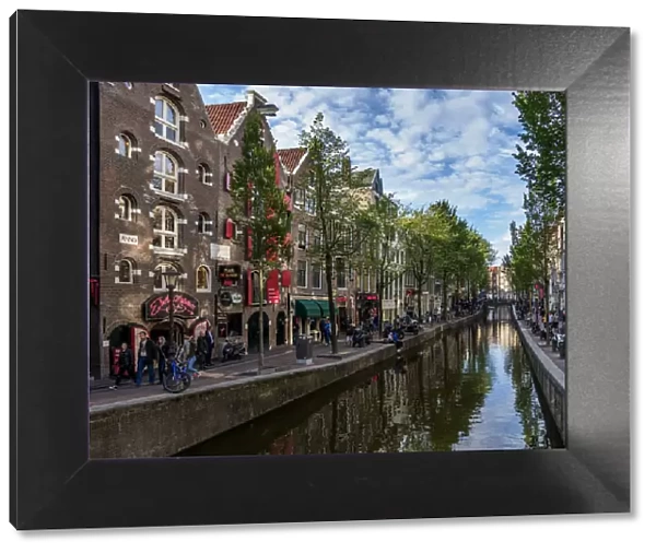 Red Light District, Oudezijds Achterburgwal Canal, De Wallen, Amsterdam, North Holland
