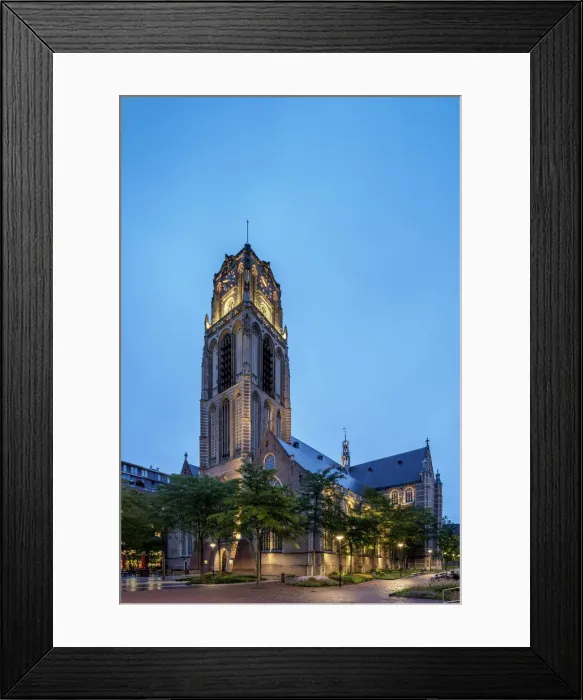 Framed Print : Grote of Sint-Laurenskerk at twilight, Rotterdam, South Holland, The Netherlands Framed Print : Grote of Sint-Laurenskerk at twilight, Rotterdam, South Holland, The Netherlands