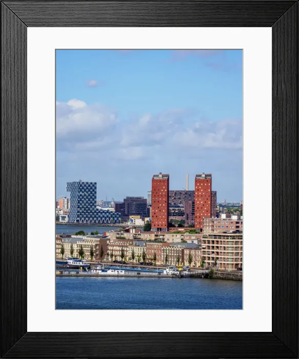 Framed Print : Rotterdam Skyline, elevated view, South Holland, The Netherlands