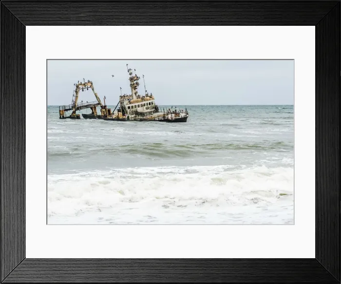 Framed Print : Africa, Namibia, Skeleton coast. shipwreck zeila Framed Print : Africa, Namibia, Skeleton coast. shipwreck zeila