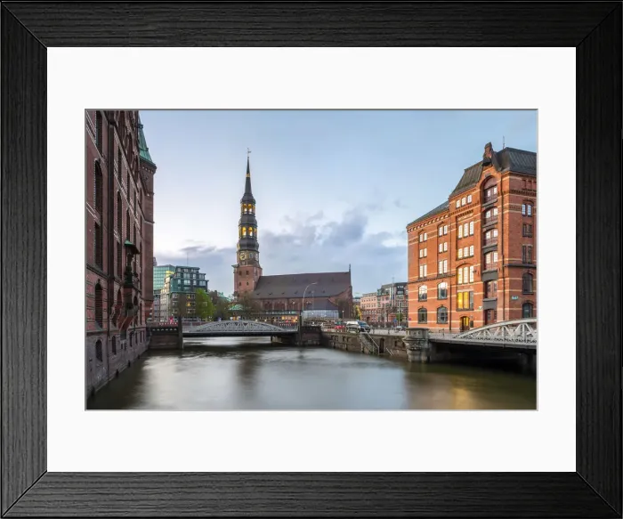 Framed Print : Germany, Hamburg, HafenCity. Historic warehouses in the Speicherstadt quarter Framed Print : Germany, Hamburg, HafenCity. Historic warehouses in the Speicherstadt quarter