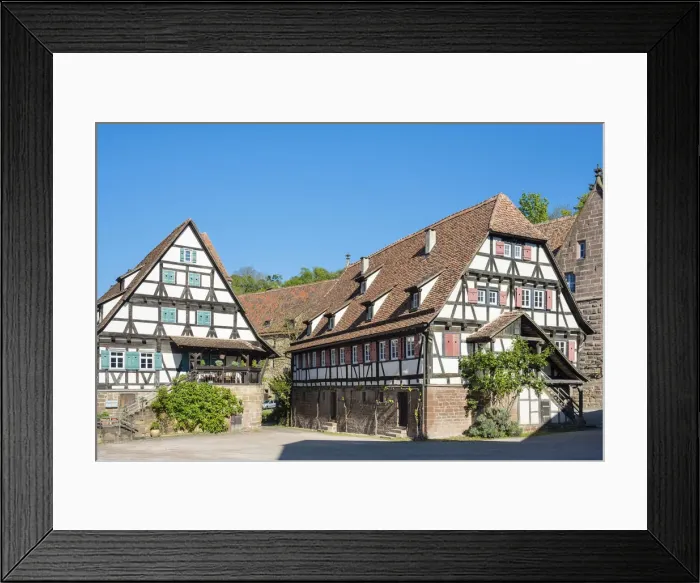 Framed Print : Germany, Baden-WAorttemberg, Maulbronn. Historic half-timber buildings in the monastery Framed Print : Germany, Baden-WAorttemberg, Maulbronn. Historic half-timber buildings in the monastery