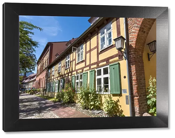 Half-timered house, Johannis cloister, Stralsund, Mecklenburg-Western Pomerania, Germany
