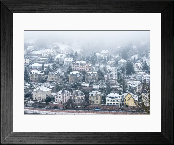 Framed Print : Art nouveau villas along the Heiligenberg, Heidelberg, Baden-Wurttemberg, Germany