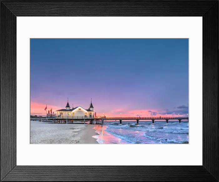 Framed Print : Pier at sunset, Ahlbeck, Usedom island, Mecklenburg-Western Pomerania, Germany Framed Print : Pier at sunset, Ahlbeck, Usedom island, Mecklenburg-Western Pomerania, Germany