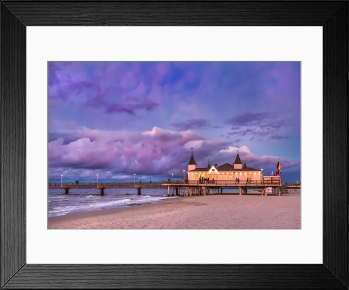 Framed Print : Pier at sunset, Ahlbeck, Usedom island, Mecklenburg-Western Pomerania, Germany Framed Print : Pier at sunset, Ahlbeck, Usedom island, Mecklenburg-Western Pomerania, Germany