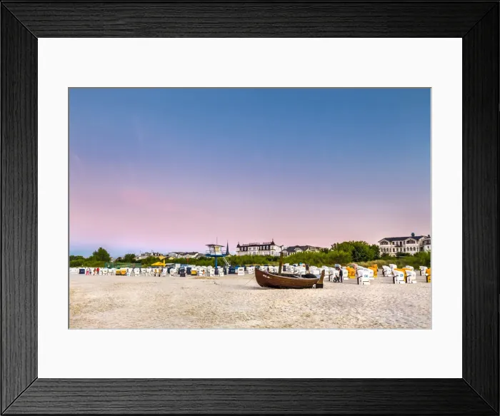 Framed Print : Beach and Hotel Ahlbecker Hof, Ahlbeck, Usedom island, Mecklenburg-Western Pomerania