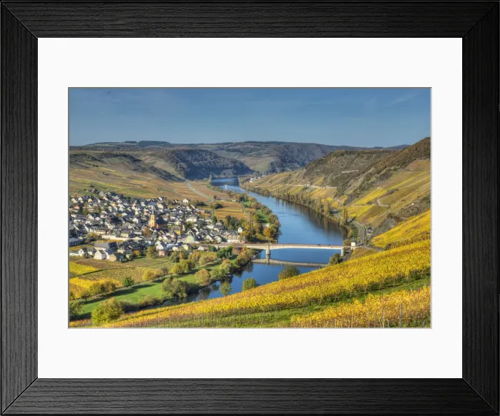 Framed Print : View at Trittenheim with river Mosel at fall, Rhineland-Palatine, Germany Framed Print : View at Trittenheim with river Mosel at fall, Rhineland-Palatine, Germany