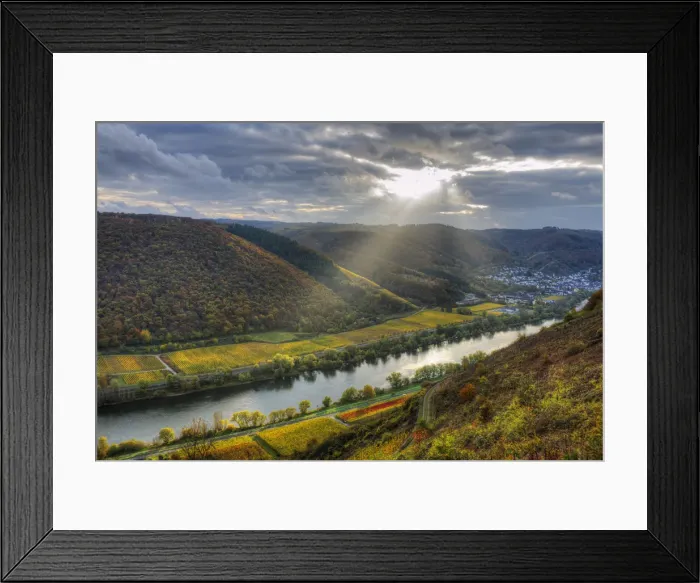 Framed Print : River Mosel with Sehl at fall, Rhineland-Palatinate, Germany Framed Print : River Mosel with Sehl at fall, Rhineland-Palatinate, Germany