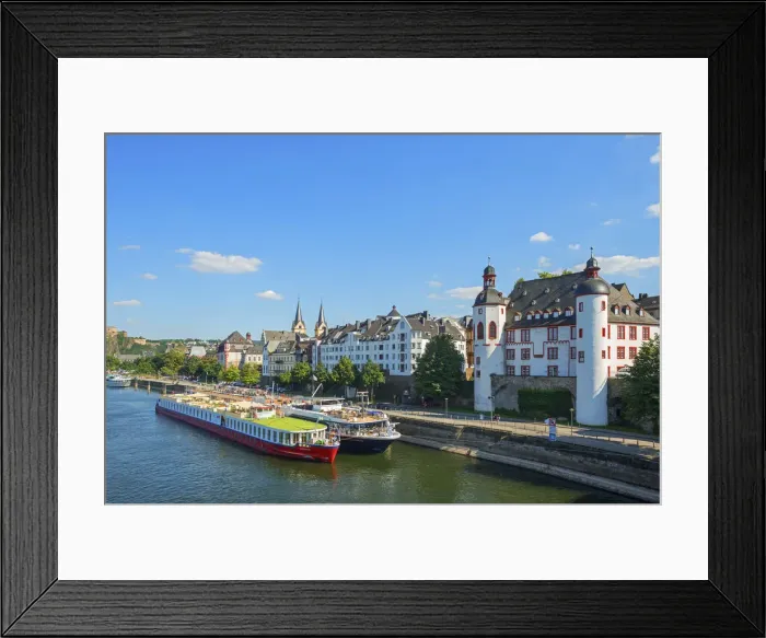 Framed Print : River Mosel with Alte Burg, Koblenz, Rhineland-Palatinate, Germany