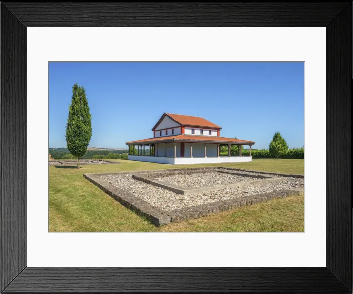 Framed Print : Reconstructed gallo-roman Temple on Martberg, Pommern, Mosel Valley, Rhineland-Palatinate Framed Print : Reconstructed gallo-roman Temple on Martberg, Pommern, Mosel Valley, Rhineland-Palatinate