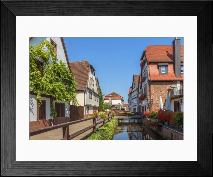 Framed Print : Houses at River Queich, Annweiler, Wasgau, Palatinate Forest, Rhineland-Palatinate Framed Print : Houses at River Queich, Annweiler, Wasgau, Palatinate Forest, Rhineland-Palatinate