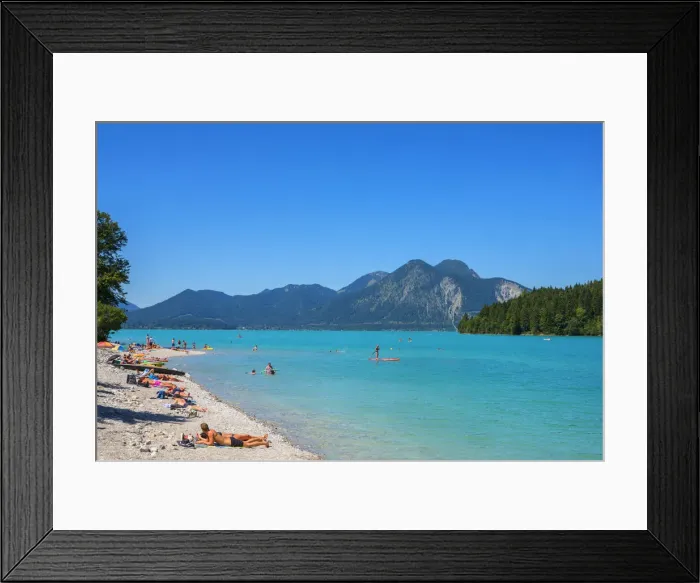 Framed Print : Lido at Lake Walchensee, Bavaria, Germany