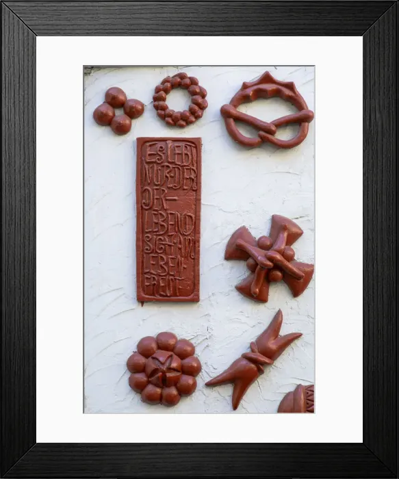 Framed Print : Tiles on wall of bakery, Limburg, Hesse, Germany