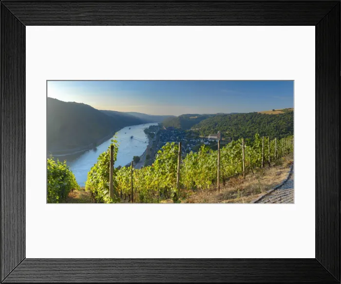 Framed Print : View of Oberwesel and River Rhine, Oberwesel, Rhineland-Palatinate, Germany Framed Print : View of Oberwesel and River Rhine, Oberwesel, Rhineland-Palatinate, Germany