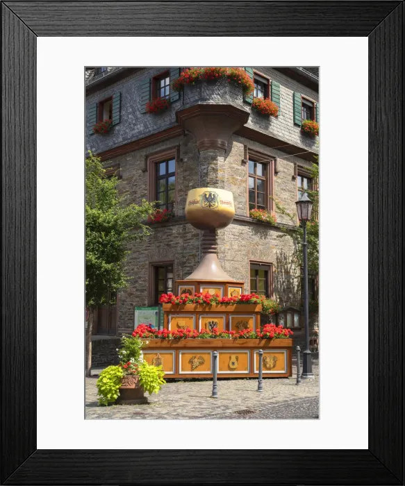 Framed Print : Giant wine glass outside town hall, Oberwesel, Rhineland-Palatinate, Germany Framed Print : Giant wine glass outside town hall, Oberwesel, Rhineland-Palatinate, Germany