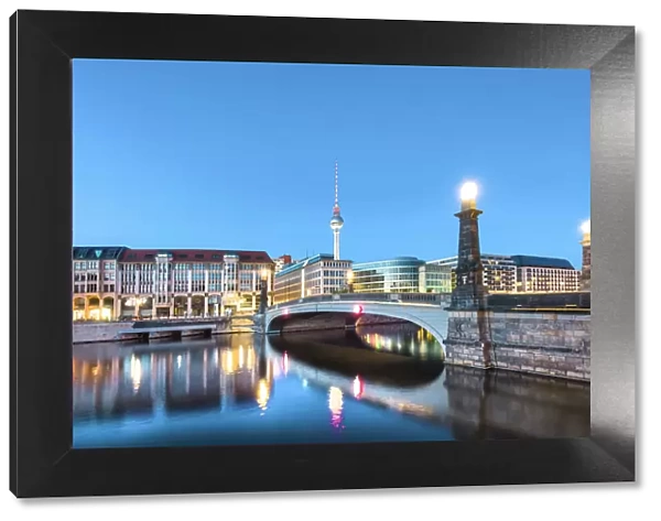 River Spree and Television tower, Berlin, Germany